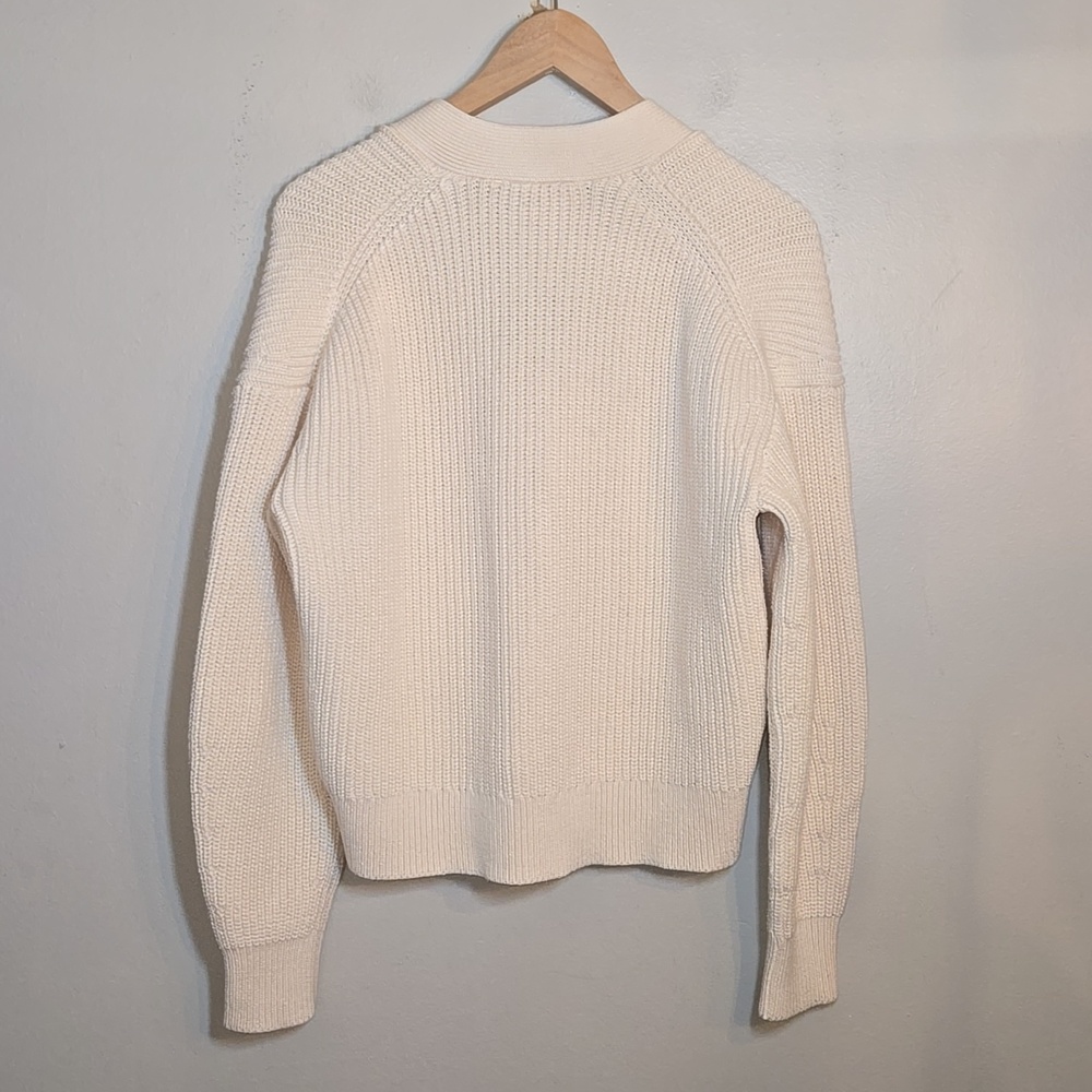 Everlane The Boxy Cardigan Everyday Cable Chunky Knit Organic Cotton In Canvas - Picture 10 of 16